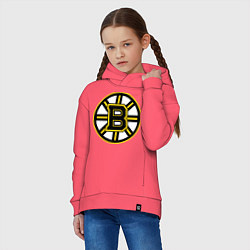 Толстовка оверсайз детская Boston Bruins, цвет: коралловый — фото 2