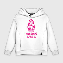 Толстовка оверсайз детская Русская Барби, цвет: белый