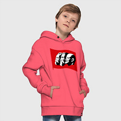 Толстовка оверсайз детская Маркс, Энгельс, Ленин, цвет: коралловый — фото 2