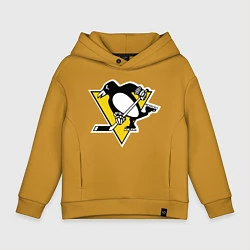 Толстовка оверсайз детская Pittsburgh Penguins, цвет: горчичный