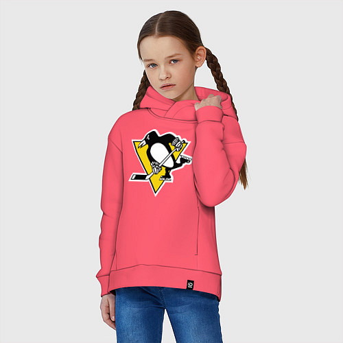 Детское худи оверсайз Pittsburgh Penguins / Коралловый – фото 3