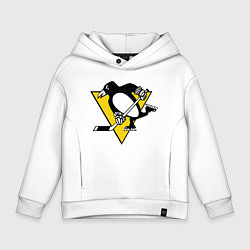 Толстовка оверсайз детская Pittsburgh Penguins, цвет: белый