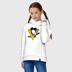 Толстовка оверсайз детская Pittsburgh Penguins, цвет: белый — фото 2