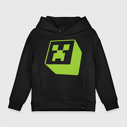 Толстовка оверсайз детская Green Creeper, цвет: черный