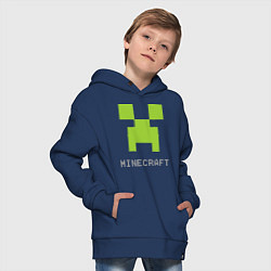 Толстовка оверсайз детская Minecraft logo grey, цвет: тёмно-синий — фото 2