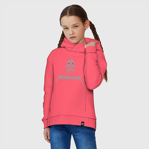 Детское худи оверсайз Metallica scool / Коралловый – фото 3