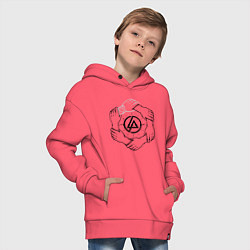 Толстовка оверсайз детская Linkin Park: Brotherhood, цвет: коралловый — фото 2