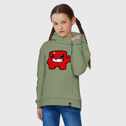 Детское худи оверсайз Super Meat Boy / Авокадо – фото 3