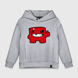 Толстовка оверсайз детская Super Meat Boy, цвет: меланж