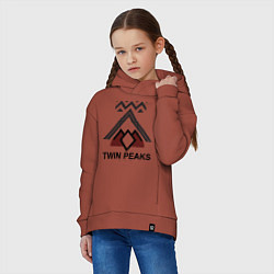 Толстовка оверсайз детская Twin Peaks House, цвет: кирпичный — фото 2