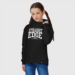 Толстовка оверсайз детская Straight edge xxx, цвет: черный — фото 2