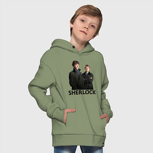 Детское худи оверсайз Sherlock / Авокадо – фото 4