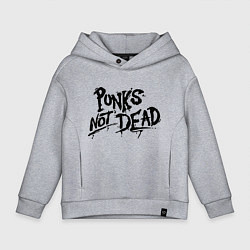 Толстовка оверсайз детская Punks not dead, цвет: меланж