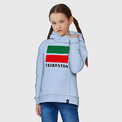 Толстовка оверсайз детская Флаг Татарстана, цвет: мягкое небо — фото 2