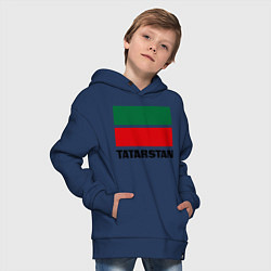 Толстовка оверсайз детская Флаг Татарстана, цвет: тёмно-синий — фото 2
