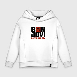 Толстовка оверсайз детская Bon Jovi: Nice day, цвет: белый