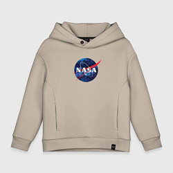 Толстовка оверсайз детская NASA: Cosmic Logo, цвет: миндальный