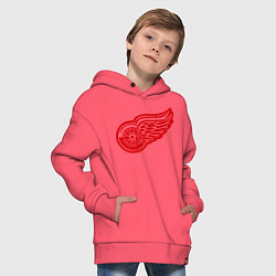 Толстовка оверсайз детская Detroit Red Wings: Pavel Datsyuk, цвет: коралловый — фото 2