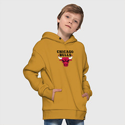 Толстовка оверсайз детская Chicago Bulls, цвет: горчичный — фото 2