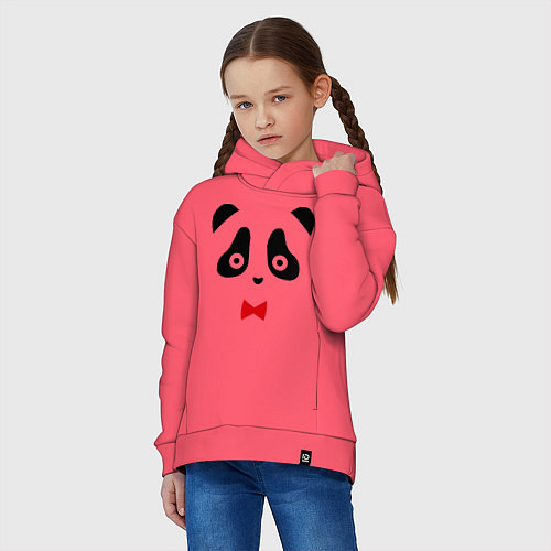 Детское худи оверсайз Панда (мужская) / Коралловый – фото 3