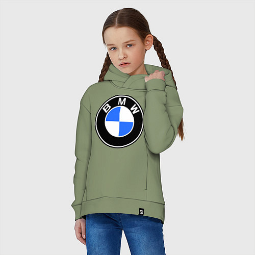 Детское худи оверсайз Logo BMW / Авокадо – фото 3