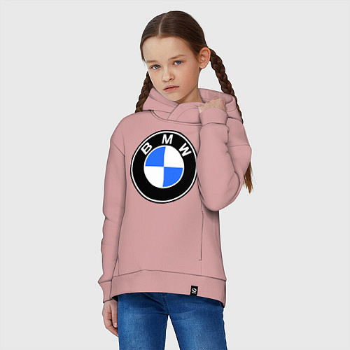 Детское худи оверсайз Logo BMW / Пыльно-розовый – фото 3