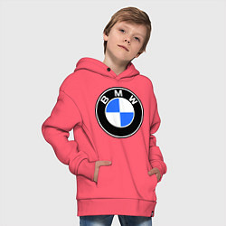 Толстовка оверсайз детская Logo BMW, цвет: коралловый — фото 2