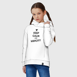 Толстовка оверсайз детская Keep Calm & WAAAGH, цвет: белый — фото 2