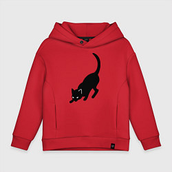 Детское худи оверсайз ЧернаяБелая кошечка