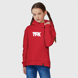 Толстовка оверсайз детская TFK: White Logo, цвет: красный — фото 2