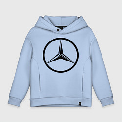 Толстовка оверсайз детская Mercedes-Benz logo, цвет: мягкое небо