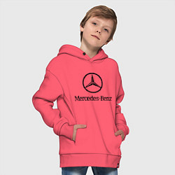 Толстовка оверсайз детская Logo Mercedes-Benz, цвет: коралловый — фото 2