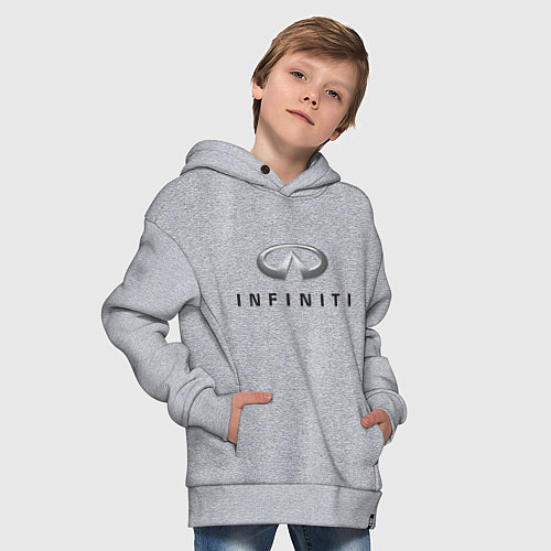Детское худи оверсайз Logo Infiniti / Меланж – фото 4