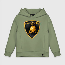 Толстовка оверсайз детская Lamborghini logo, цвет: авокадо