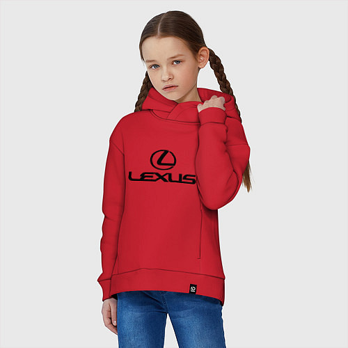 Детское худи оверсайз Lexus logo / Красный – фото 3