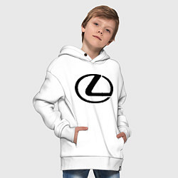 Толстовка оверсайз детская Logo lexus, цвет: белый — фото 2