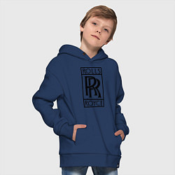 Толстовка оверсайз детская Rolls-Royce logo, цвет: тёмно-синий — фото 2