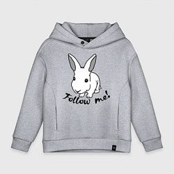 Толстовка оверсайз детская Rabbit: follow me, цвет: меланж