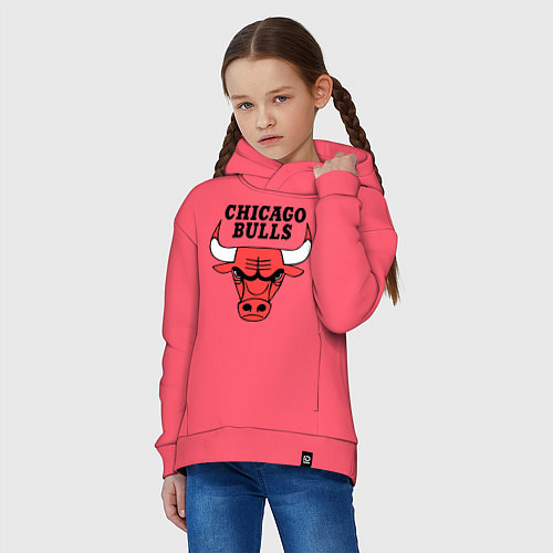 Детское худи оверсайз Chicago Bulls / Коралловый – фото 3