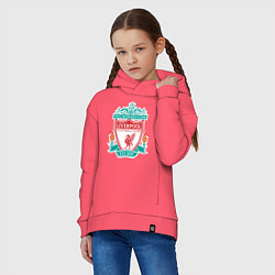 Толстовка оверсайз детская Liverpool FC, цвет: коралловый — фото 2
