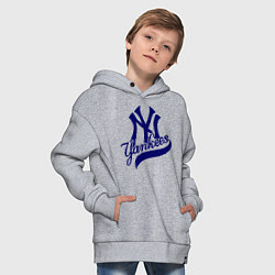 Толстовка оверсайз детская NY - Yankees, цвет: меланж — фото 2