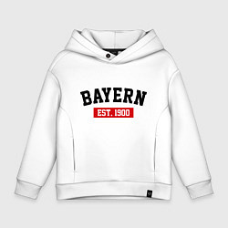 Толстовка оверсайз детская FC Bayern Est. 1900, цвет: белый