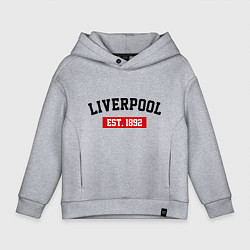 Толстовка оверсайз детская FC Liverpool Est. 1892, цвет: меланж