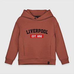 Толстовка оверсайз детская FC Liverpool Est. 1892, цвет: кирпичный