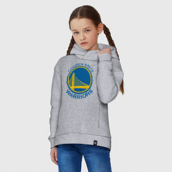 Толстовка оверсайз детская Golden state Warriors, цвет: меланж — фото 2