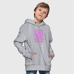 Толстовка оверсайз детская Click Clack Black Pink, цвет: меланж — фото 2