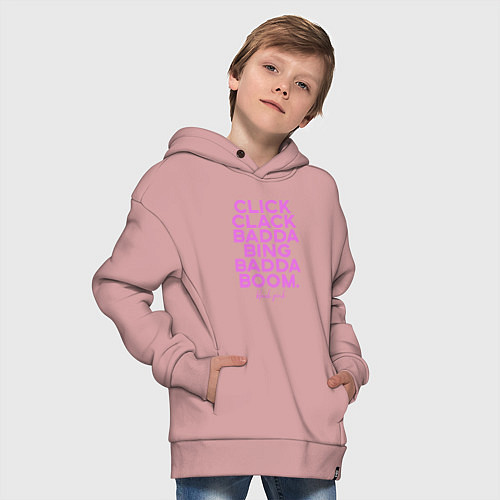 Детское худи оверсайз Click Clack Black Pink / Пыльно-розовый – фото 4