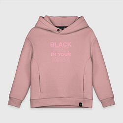 Толстовка оверсайз детская Black Pink in youe area, цвет: пыльно-розовый