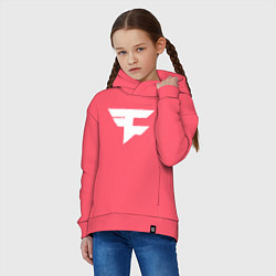 Толстовка оверсайз детская FAZE Symbol, цвет: коралловый — фото 2