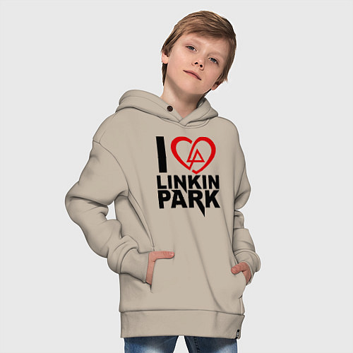 Детское худи оверсайз I love Linkin Park / Миндальный – фото 4